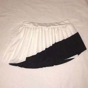 SHEIN - Asymmetrical, Pleated, Athletic Skirt (Black and White)